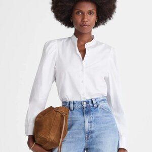 NWT MADEWELL Puff-Sleeve Button-Up Shirt